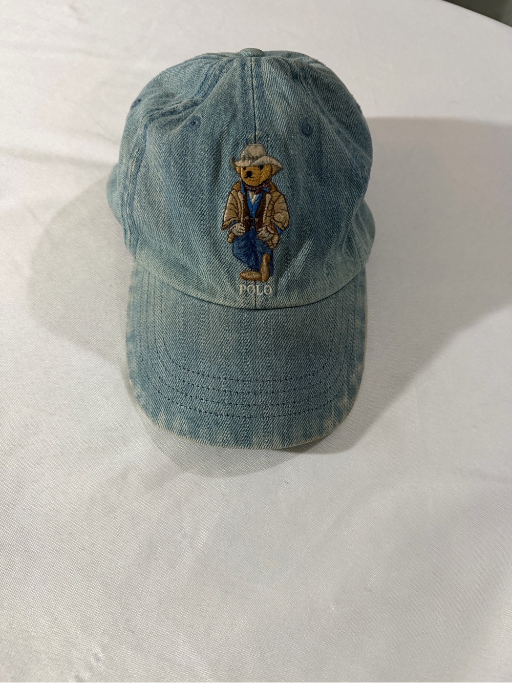Polo by Ralph Lauren Light Blue Denim Bear Baseball Cap